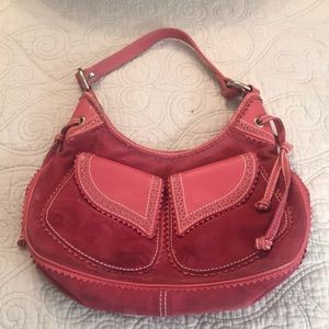 Hot pink suede purse